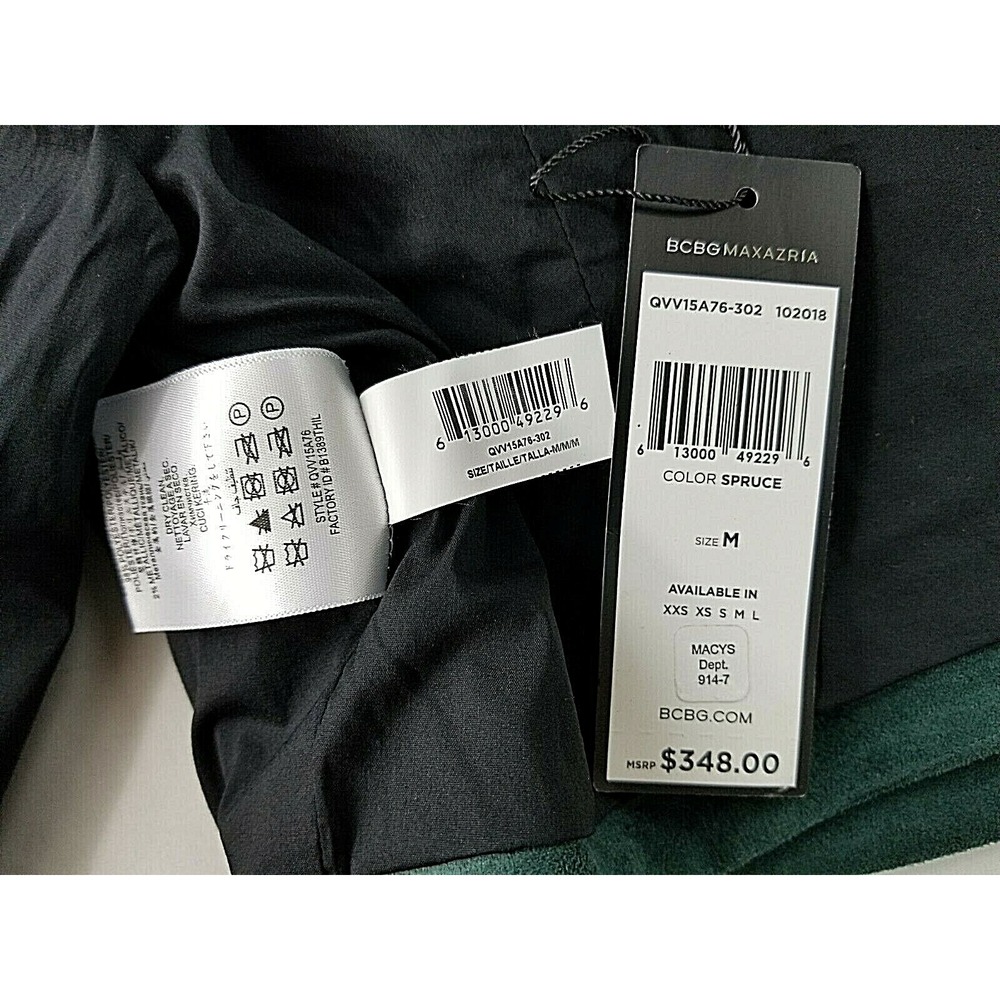 BCBGMAXAZRIA Women Spruce Green Cropped Embroidered Jacket QVV15A76-302 M - Picture 10 of 12